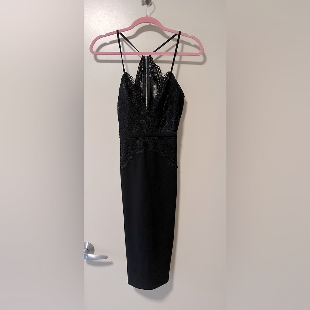 Iris Black Lace Top Dress